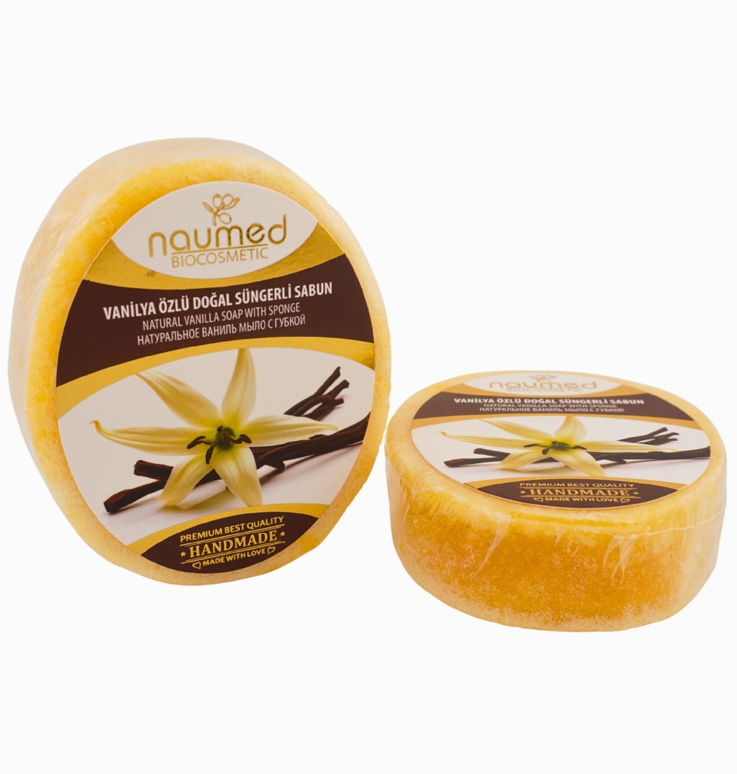 Ürün Görseli Kırışıklık Giderme - 1 Naumed Vanille Schwammseife 135 g – Reinigung & Pflege – Bild 1